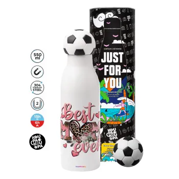 Best mom ever Mother's Day, Soccer Metal mug thermos, double wall, 550ml
