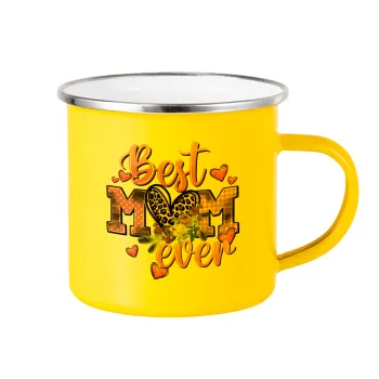 Best mom ever Mother's Day, Κούπα Μεταλλική εμαγιέ Κίτρινη 360ml