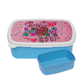 Best mom ever Mother's Day pink, ΜΠΛΕ παιδικό δοχείο φαγητού (lunchbox) πλαστικό (BPA-FREE) Lunch Βox M18 x Π13 x Υ6cm