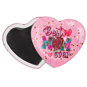 Best mom ever Mother's Day pink, Μαγνητάκι καρδιά (57x52mm)