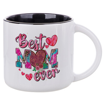 Best mom ever Mother's Day pink, Κούπα κεραμική 400ml Λευκή/Μαύρη