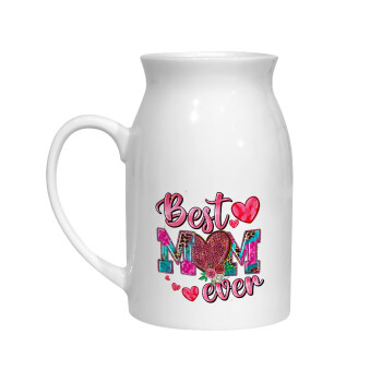 Best mom ever Mother's Day pink, Milk Jug (450ml) (1pcs)