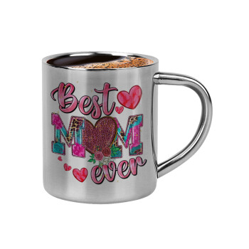 Best mom ever Mother's Day pink, Double-wall metal cup for espresso (220ml)