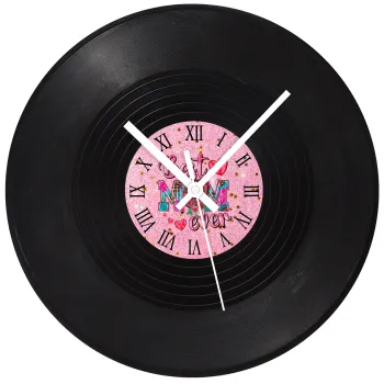 Best mom ever Mother's Day pink, Ρολόι τοίχου Βινύλιο (30cm)