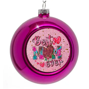 Best mom ever Mother's Day pink, Purple Christmas tree ornament bauble 8cm
