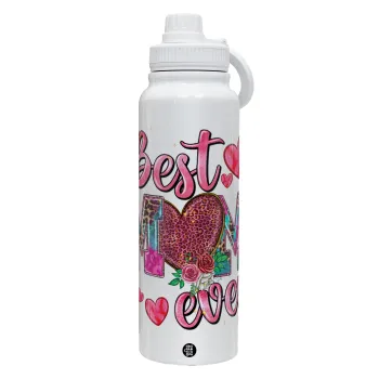 Best mom ever Mother's Day pink, Θερμός 1L Ανοξείδωτο με Βάση Κινητού & Διπλά Τοιχώματα