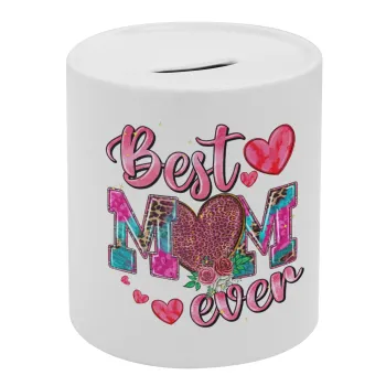 Best mom ever Mother's Day pink, Κουμπαράς πορσελάνης με τάπα