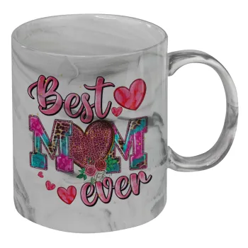 Best mom ever Mother's Day pink, Mug ceramic marble style, 330ml