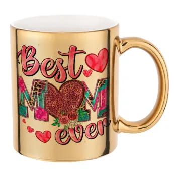 Best mom ever Mother's Day pink, Mug ceramic, gold mirror, 330ml