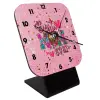Quartz Wooden table clock with hands (10cm)