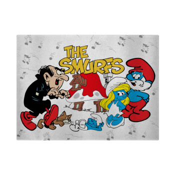 The smurfs, Επιφάνεια κοπής γυάλινη (38x28cm)