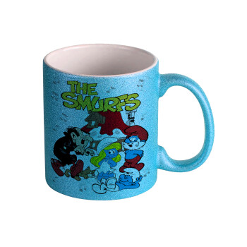 Τα στρουμφάκια, Κούπα Σιέλ Glitter που γυαλίζει, κεραμική, 330ml