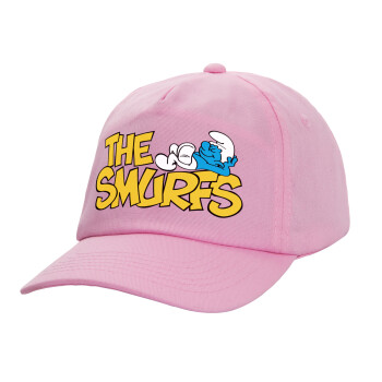 The smurfs, Casual children's baseball cap, 100% Cotton Twill, PINK (COTTON, CHILDREN'S, ONE SIZE)