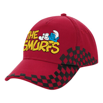 The smurfs, Adult Cap RACING Ultimate Red/Black, (100% COTTON DRILL, ADULT, UNISEX, ONE SIZE ADULT)