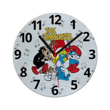 The smurfs, Ρολόι τοίχου γυάλινο (20cm)