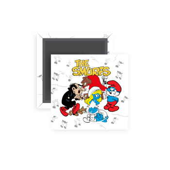 Τα στρουμφάκια, Μαγνητάκι ψυγείου τετράγωνο διάστασης 5x5cm