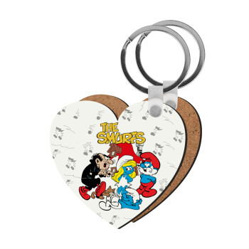 The smurfs, Μπρελόκ Ξύλινο καρδιά MDF