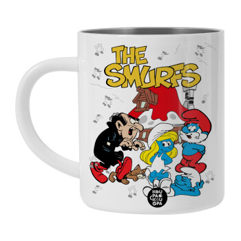 The smurfs, BIG Mug Stainless steel double wall (450ml, White)