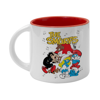 The smurfs, Κούπα κεραμική 400ml Λευκή/Κόκκινη