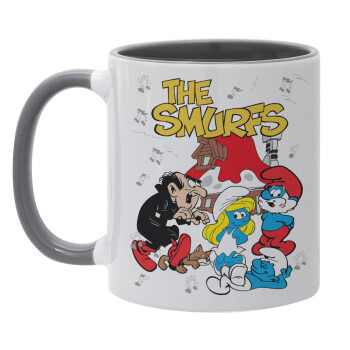 The smurfs, Mug colored grey, ceramic, 330ml