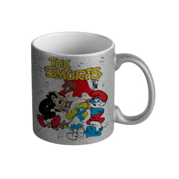 The smurfs, Κούπα Ασημένια Glitter που γυαλίζει, κεραμική, 330ml