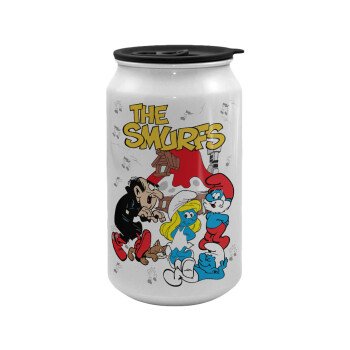 The smurfs, Κούπα ταξιδιού μεταλλική με καπάκι (tin-can) 500ml