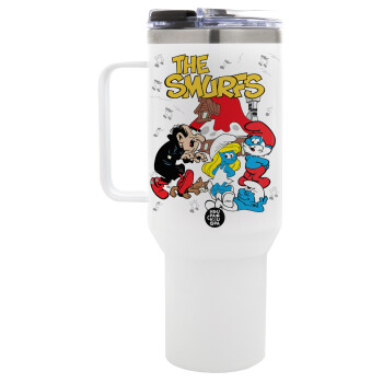 The smurfs, Mega Stainless steel Tumbler with lid, double wall 1,2L