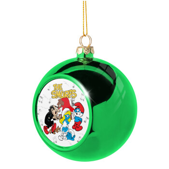 The smurfs, Χριστουγεννιάτικη μπάλα δένδρου Πράσινη 8cm