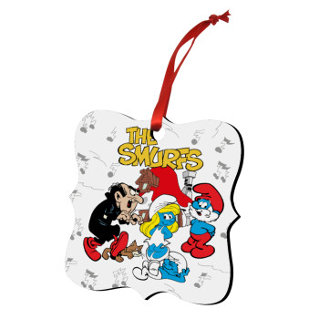 The smurfs, Christmas ornament polygon wooden 7.5cm