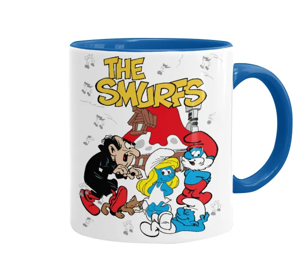 The smurfs — Mug colored blue, ceramic, 330ml