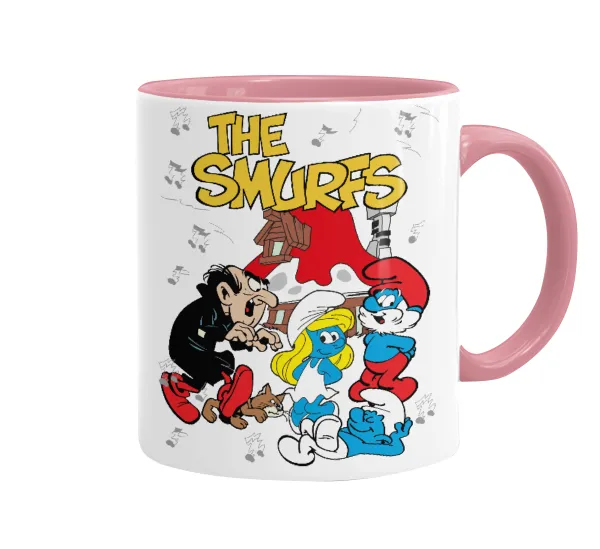The smurfs — Mug colored pink, ceramic, 330ml