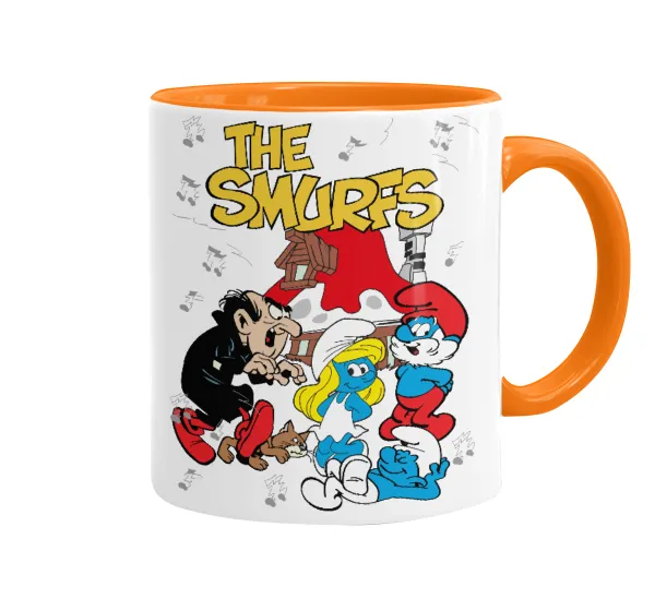 The smurfs — Mug colored orange, ceramic, 330ml