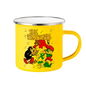 The smurfs, Yellow Enamel Metallic Cup 360ml