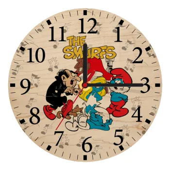 Τα στρουμφάκια, Ρολόι τοίχου ξύλινο plywood (20cm)