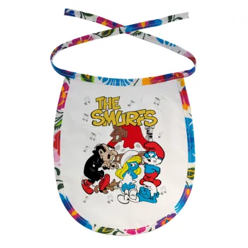 Τα στρουμφάκια, Σαλιάρα μωρού αλέκιαστη με κορδόνι Χρωματιστή