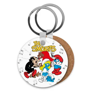 Τα στρουμφάκια, Μπρελόκ Ξύλινο στρογγυλό MDF Φ5cm