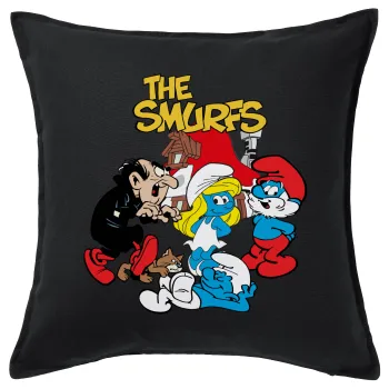 The smurfs, Sofa cushion black 50x50cm includes filling