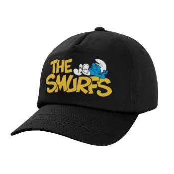 The smurfs, Adult Baseball Cap, 100% Cotton, Black (COTTON, ADULT, UNISEX, ONE SIZE)
