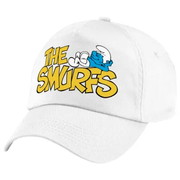 Τα στρουμφάκια, Καπέλο παιδικό Baseball, 100% Βαμβακερό Twill, Λευκό (ΒΑΜΒΑΚΕΡΟ, ΠΑΙΔΙΚΟ, UNISEX, ONE SIZE)