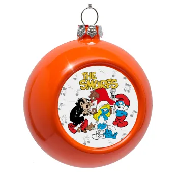 The smurfs, Orange Christmas tree ornament bauble 8cm