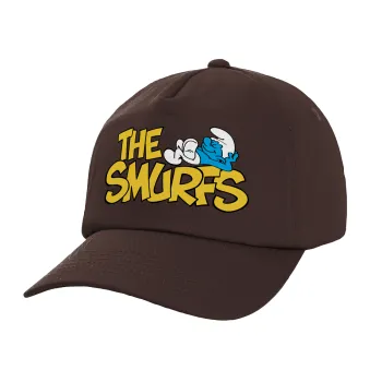 The smurfs, Adult Baseball Cap, 100% Cotton, Chocolate (COTTON, ADULT, UNISEX, ONE SIZE)