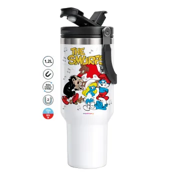 Τα στρουμφάκια, Mega Tumbler με καπάκι, διπλού τοιχώματος (θερμό) 1,2L