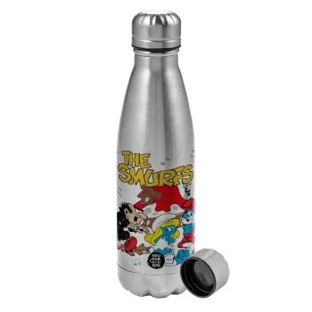 The smurfs, Metallic water bottle, stainless steel, 750ml