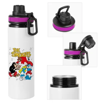 The smurfs, Metallic water bottle with safety lid, 850ml aluminum