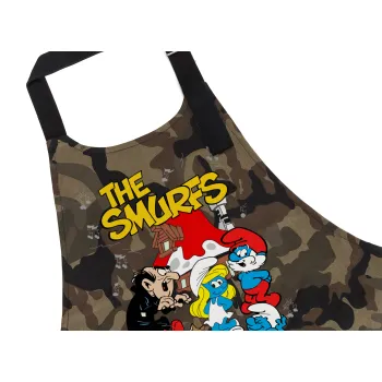 Τα στρουμφάκια, Ποδιά Σεφ με τσέπες, Βαμβακερή, Camouflage (ΕΝΗΛΙΚΩΝ, 100% COTTON)