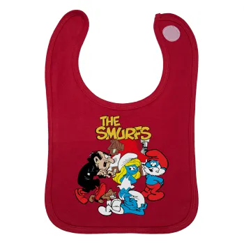 Τα στρουμφάκια, Σαλιάρα με Σκρατς Κόκκινη 100% Organic Cotton (0-18 months)