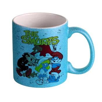 The smurfs, Κούπα Σιέλ Glitter που γυαλίζει, κεραμική, 330ml