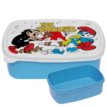 The smurfs, ΜΠΛΕ παιδικό δοχείο φαγητού (lunchbox) πλαστικό (BPA-FREE) Lunch Βox M18 x Π13 x Υ6cm
