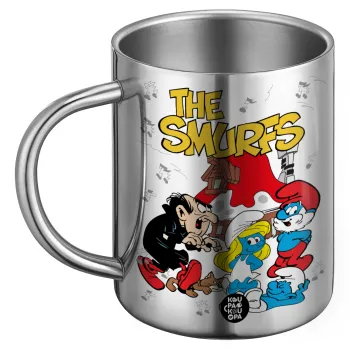 Τα στρουμφάκια, Ανοξείδωτη Μεταλλική Κούπα 450ml - Διπλού Τοιχώματος