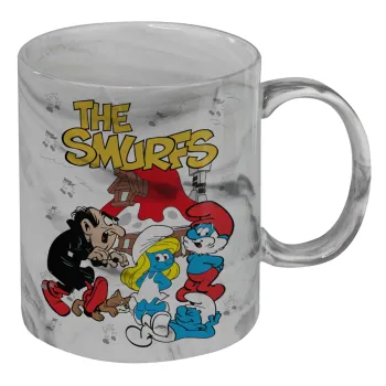 The smurfs, Mug ceramic marble style, 330ml